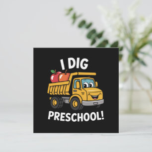 Carte De Remerciements Retour à l'école Je creuse un camion à benne présc