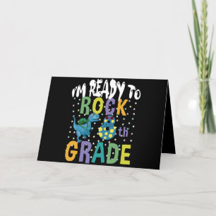 Carte De Remerciements Retour à l'école Je suis prêt à rocher Dino de 8e 