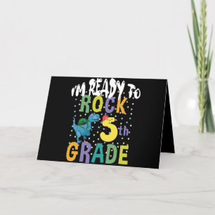 Carte De Remerciements Retour à l'école Je suis prêt à rocker 5e année Di
