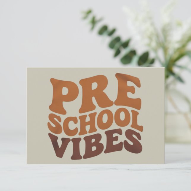 Carte De Remerciements Retour à l'école Premier jour du Super préscolaire (Debout devant)