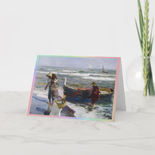 Carte De Remerciements Retour de Fishing, Joaquin Sorolla y Bastida (Devant)