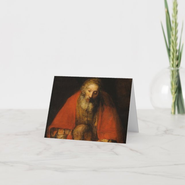 Carte De Remerciements Retour du Fils prodigue par Rembrandt (Devant)