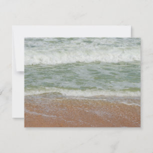 Carte De Remerciements Retour en blanc Vagues Pittoresques sur la plage N