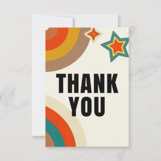Carte de remerciements rétro avec typographie en g