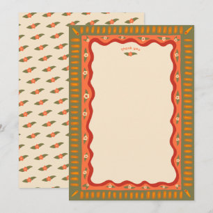 Carte De Remerciements Retro Boho Fun Mariage Fait Main SUR MESURE Enterr