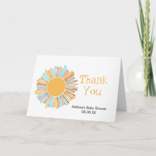 Carte De Remerciements Retro Boho Sun Voici Le Soleil Photo