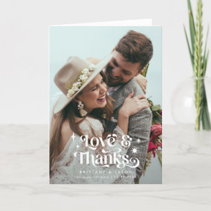 Carte De Remerciements Retro Love and Thanks Overlay Text Mariage