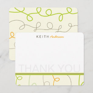 Carte De Remerciements Retro Mod Fun Scribbles Enfants Anniversaire de en