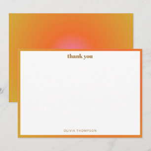 Carte De Remerciements Retro Orange Gradient Bat mitzvah unique personnal