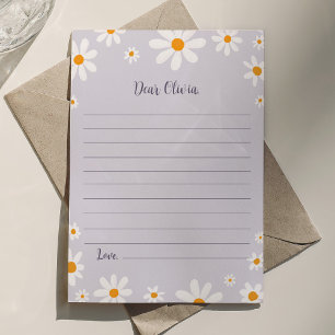 Carte De Remerciements Retro Purple Daisy Anniversaire Note Heure Capsule