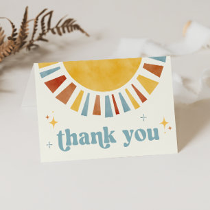 Carte de remerciements rétro Sun Boho