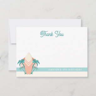 Carte de remerciements rétro surf Beach