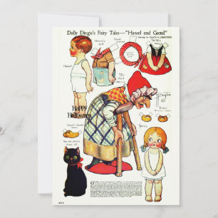 Carte De Remerciements Retro Tale Fée Halloween 🎃 Poupées en papier