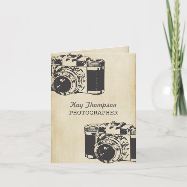 Carte De Remerciements Retro Vintage Camera Photographe Thank You Card (Devant)