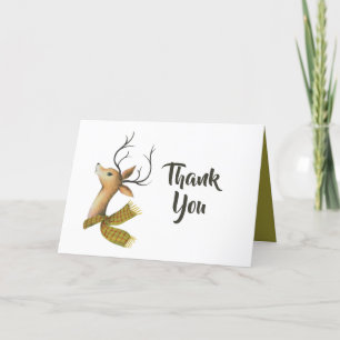 Carte De Remerciements Retro Vintage Reindeer Mariage de Noël