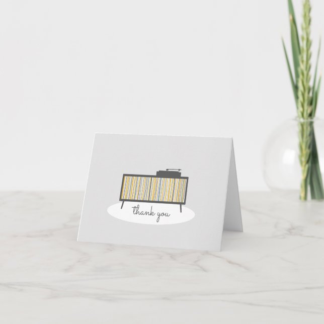 Carte de remerciements Retro Vinyl Record (Devant)