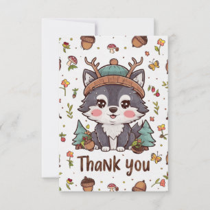 Carte De Remerciements Rêver Joli Loup