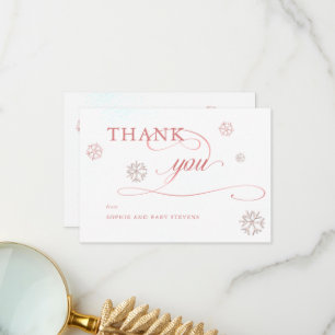 Carte De Remerciements Rhinestones Hiver Hiver Fille Baby shower