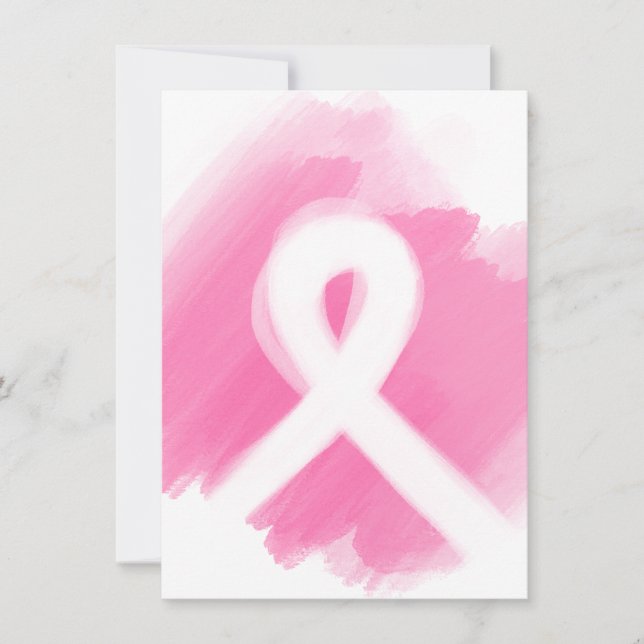 Carte De Remerciements Ribbon de sensibilisation au cancer du sein Aquare (Devant)