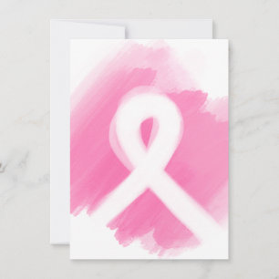Carte De Remerciements Ribbon de sensibilisation au cancer du sein Aquare