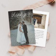 Ribbon Script Top Minimalist Wedding Photo Small