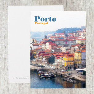 Carte De Remerciements Ribeira et le fleuve Douro. Porto, Portugal.