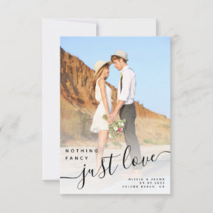 Carte De Remerciements Rien de fantaisie Juste Amour Mariage photo