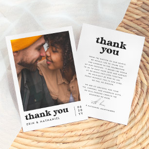 Carte De Remerciements Rien de Fantastique Rétro Branché Photo Mariage