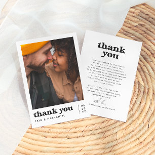 Carte De Remerciements Rien de Fantastique Rétro Branché Photo Mariage