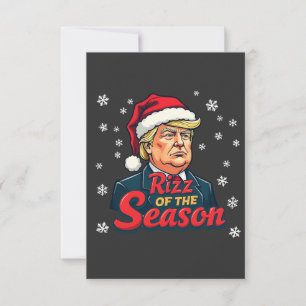 Carte De Remerciements Rizz de la saison drôle de Trump Noël Santa