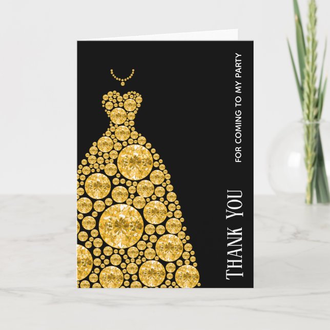 Carte De Remerciements Robes Diamant Glam Gown (Devant)