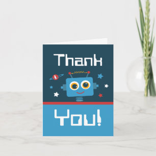 Carte De Remerciements Robot 1st Birthday Thank You notes