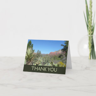 Carte De Remerciements Rochers rouges et cactus I