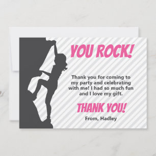 Carte De Remerciements Rock Escalade Party