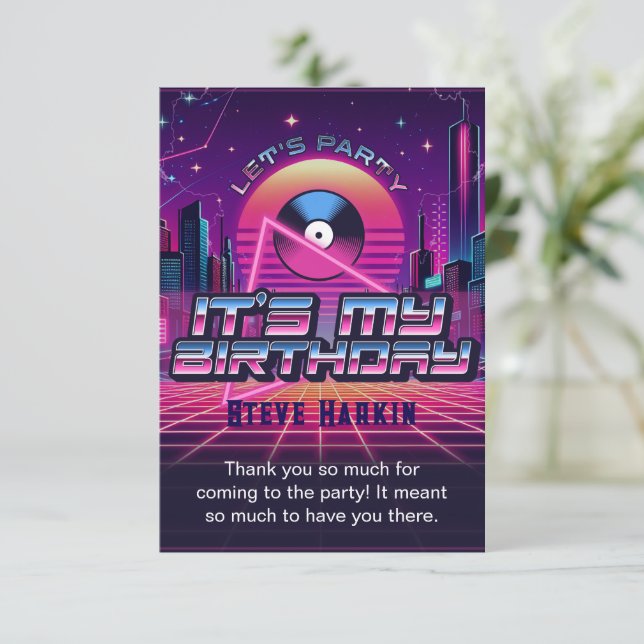 Carte De Remerciements Rockin Vaporwave (Debout devant)
