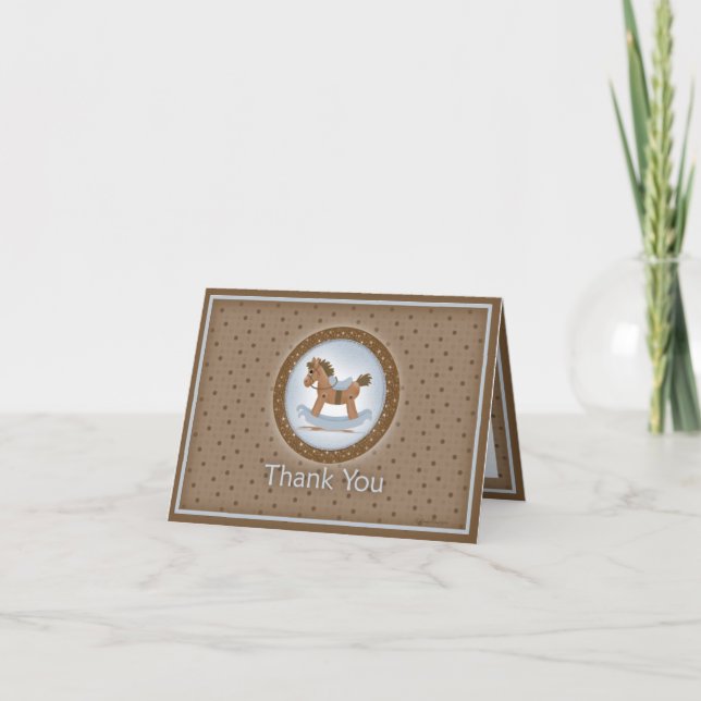 Carte De Remerciements Rocking Horse Thank (Devant)