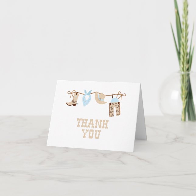 Carte De Remerciements Rodeo Western Cowboy Baby shower (Devant)