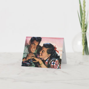 Carte De Remerciements Romance Vintage, Amoureux de Lycée