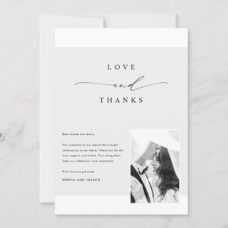 Carte De Remerciements Romantic Classic Formal Wedding Photo