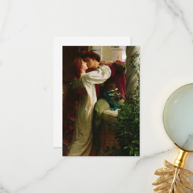 Carte De Remerciements Romeo et Juliet par Frank Dicksee (Devant/Arrière en situation)