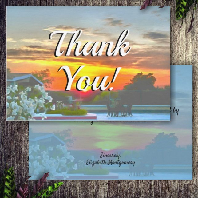 Carte De Remerciements Rooftop Sunset Thank You 2295 (Créateur téléchargé)