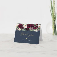 ROSA Rich Burgundy Fleurs Aquarelle Bleu Marine