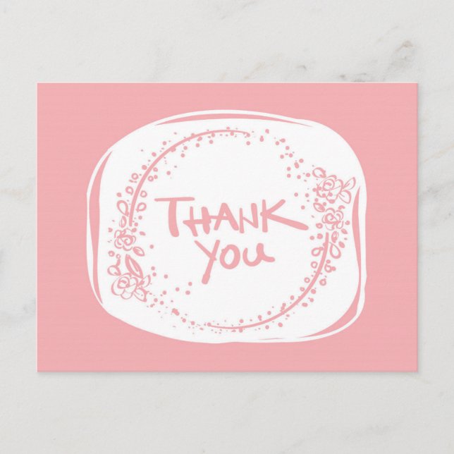 CARTE DE REMERCIEMENTS ROSE (Devant)