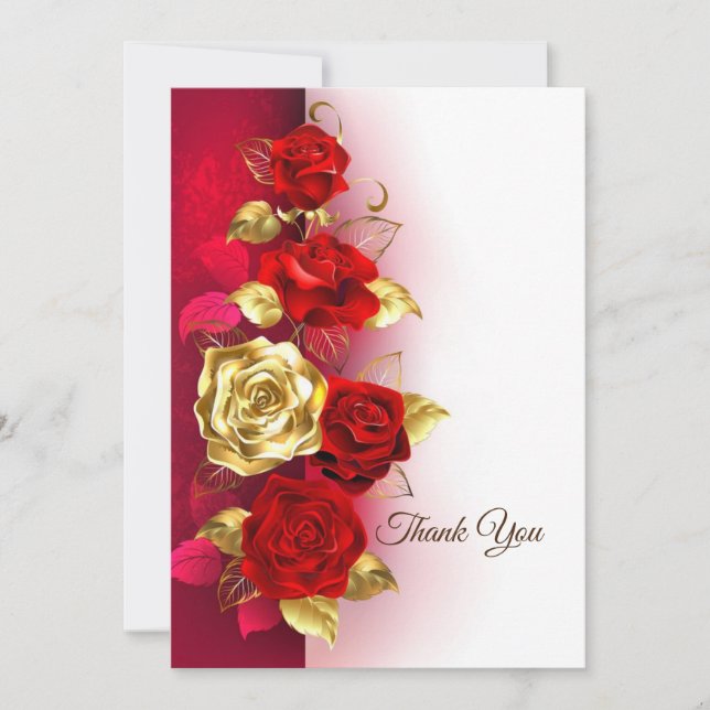 Carte De Remerciements Rose (Devant)