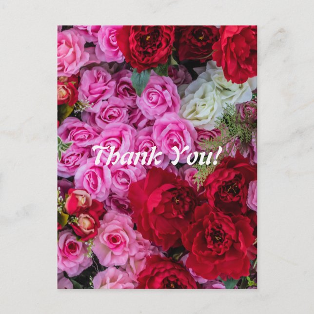 carte de remerciements rose (Devant)
