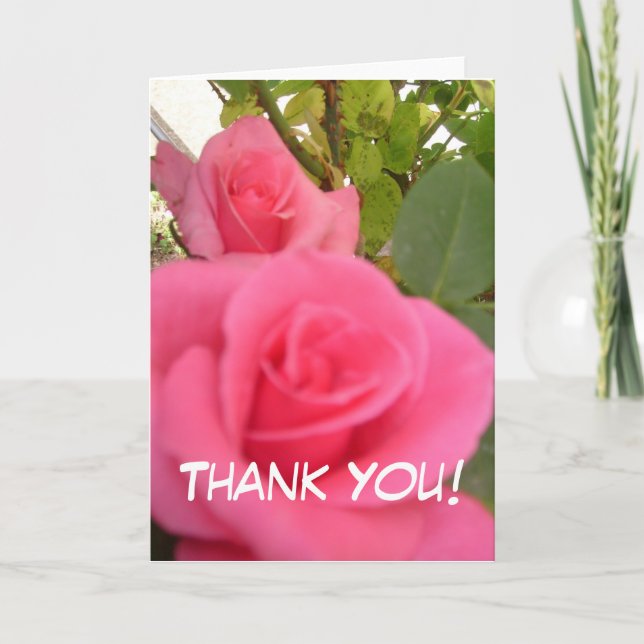 Carte de remerciements rose (Devant)