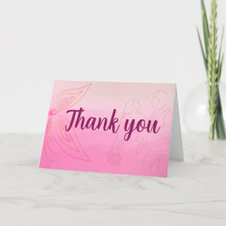 Carte de remerciements rose