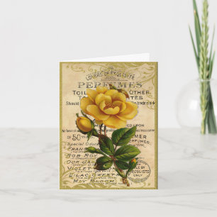 Carte De Remerciements Rose antique