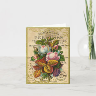 Carte De Remerciements Rose antique