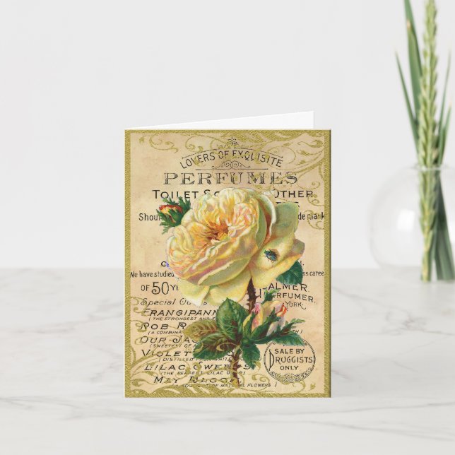 Carte De Remerciements Rose antique (Devant)